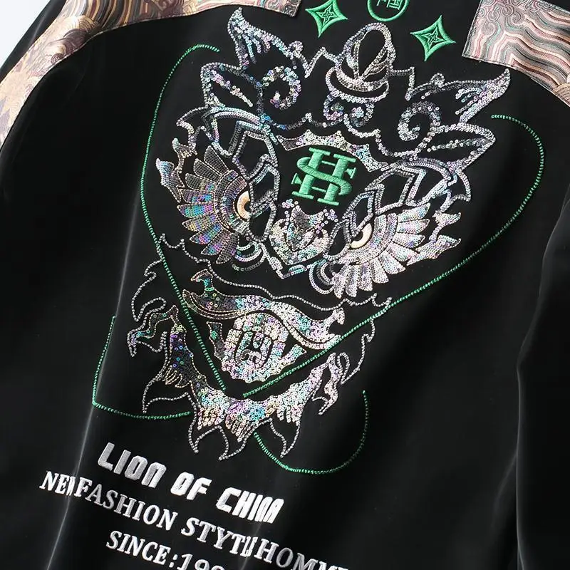 Мужская куртка в китайском стиле сезон осень-зима 2022 бейсбольная форма с