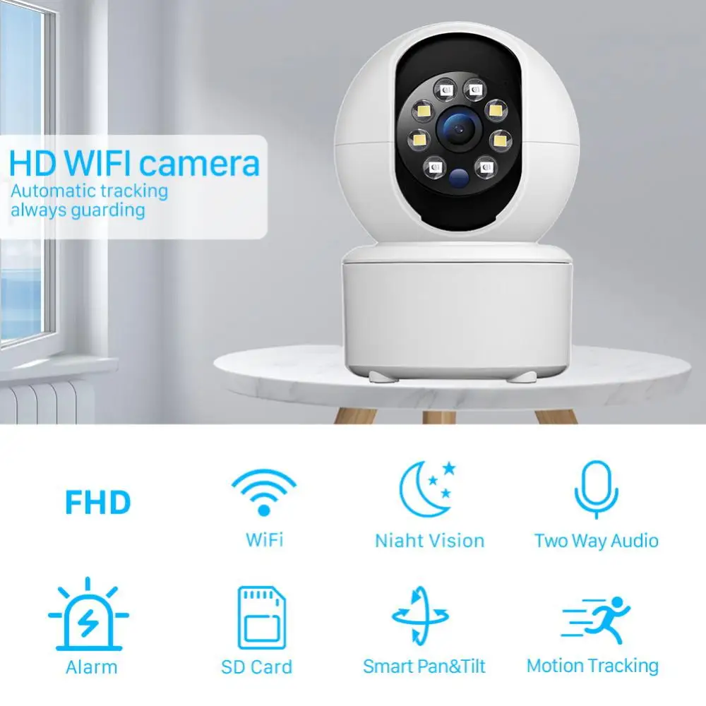 

Камера видеонаблюдения с автослежением, внутренняя Беспроводная Ip-камера, двухстороннее аудио, радионяня, умная домашняя камера, камера видеонаблюдения, Wi-Fi камера