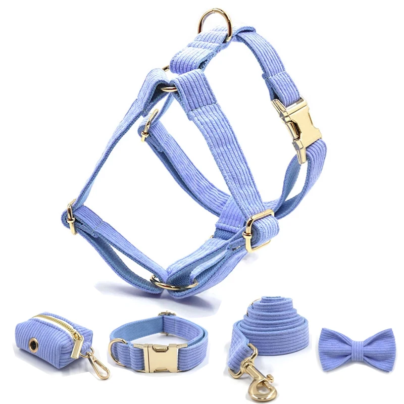 

Luxury Custom Dog Harness Collar Leash Set Free Engraved ID Nameplate for Small Medium Large Dogs Yorkie Husky Dog Puppy