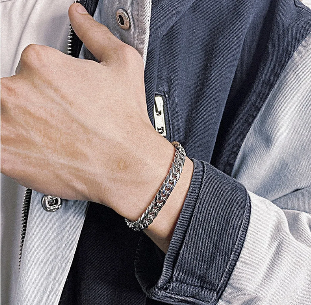 

Punk CUBAN CHAIN high sense Bracelet tide titanium steel fashion hip hop trendy men's basketball jewelry