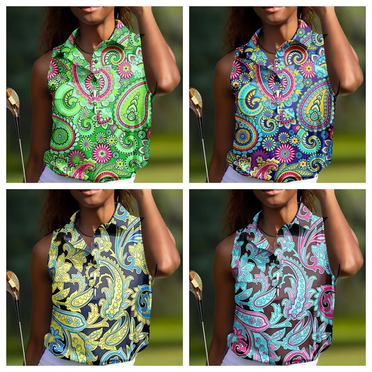 

Sunday Swagger Golf Wear for Women Polo Shirt Golf Apparel Ropa De Golf Mujer Quick Dry Sleeveless T Shirt Top Golf Outfits