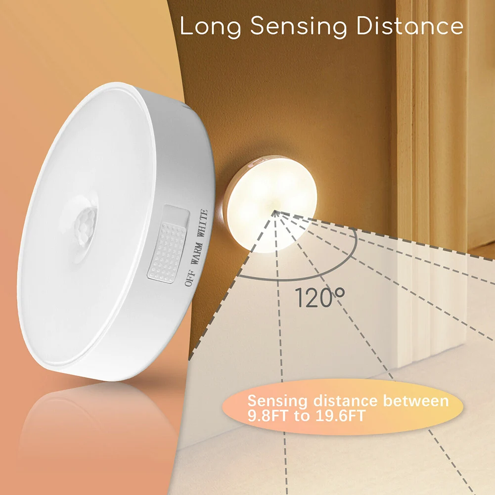 

The Human Body Induction Lamp 120 ° Angle Charging Double Color Induction Lamp Switch For Bedroom Home Light Equipment