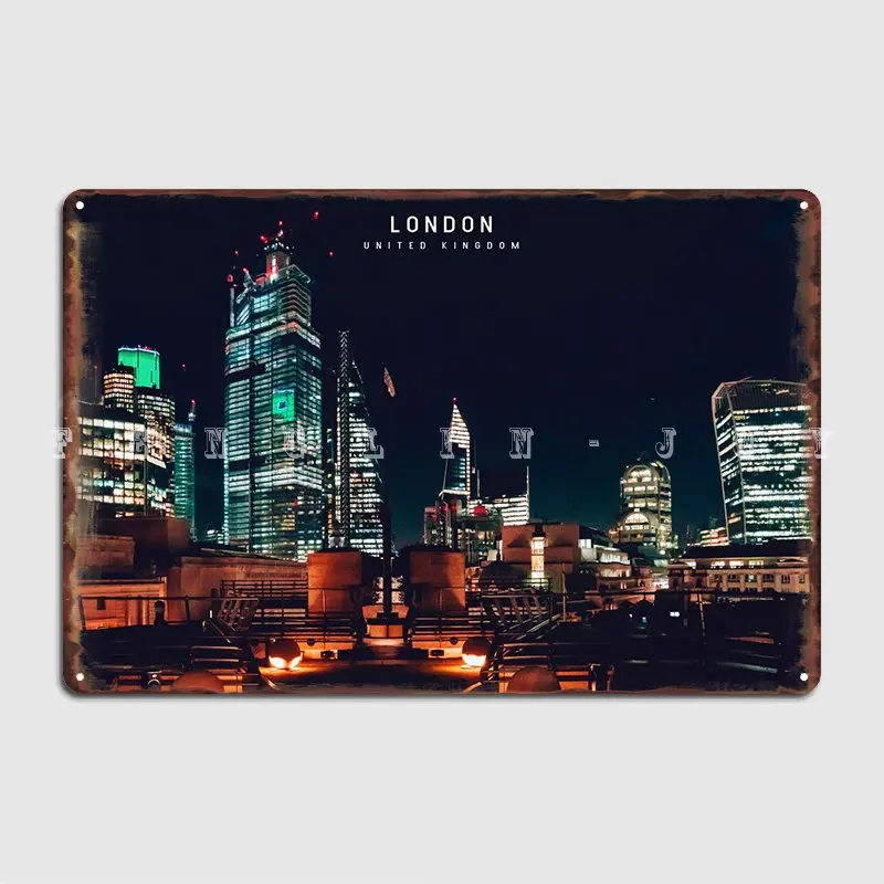 

London Metal Sign Retro Mural Plaques Cinema Living Room Tin Sign Poster