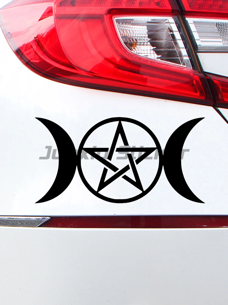 

Various Sizes/Colors Car Stickers Vinyl Decal Triple Moon Goddess Wicca Pentacle Motorcycle Decorative Accessories