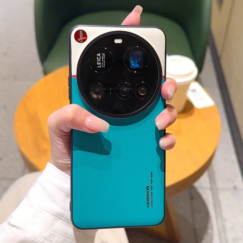 Фото Чехол для Xiaomi 15, 14, 13, 12S, ультраконтрастный цвет, матовая кожа, защита объектива, мягкая ручка для телефона, задняя крышка №4
