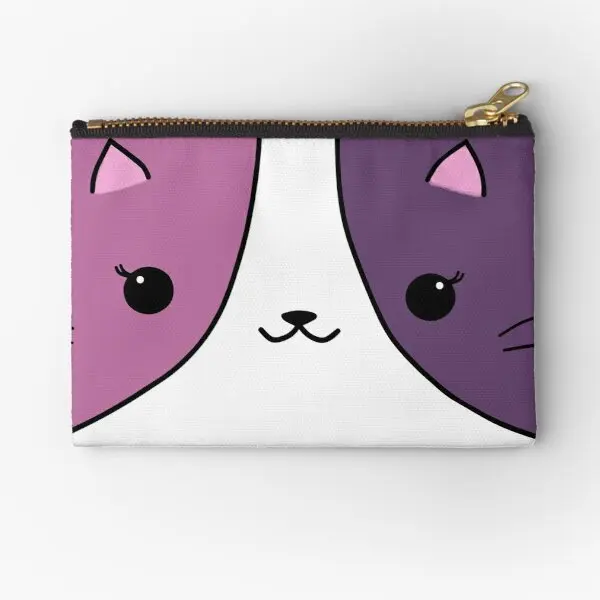 

Aphmau Cat Pink And Purple Zipper Pouches Cosmetic Panties Socks Storage Coin Money Underwear Wallet Small Pocket Key Women