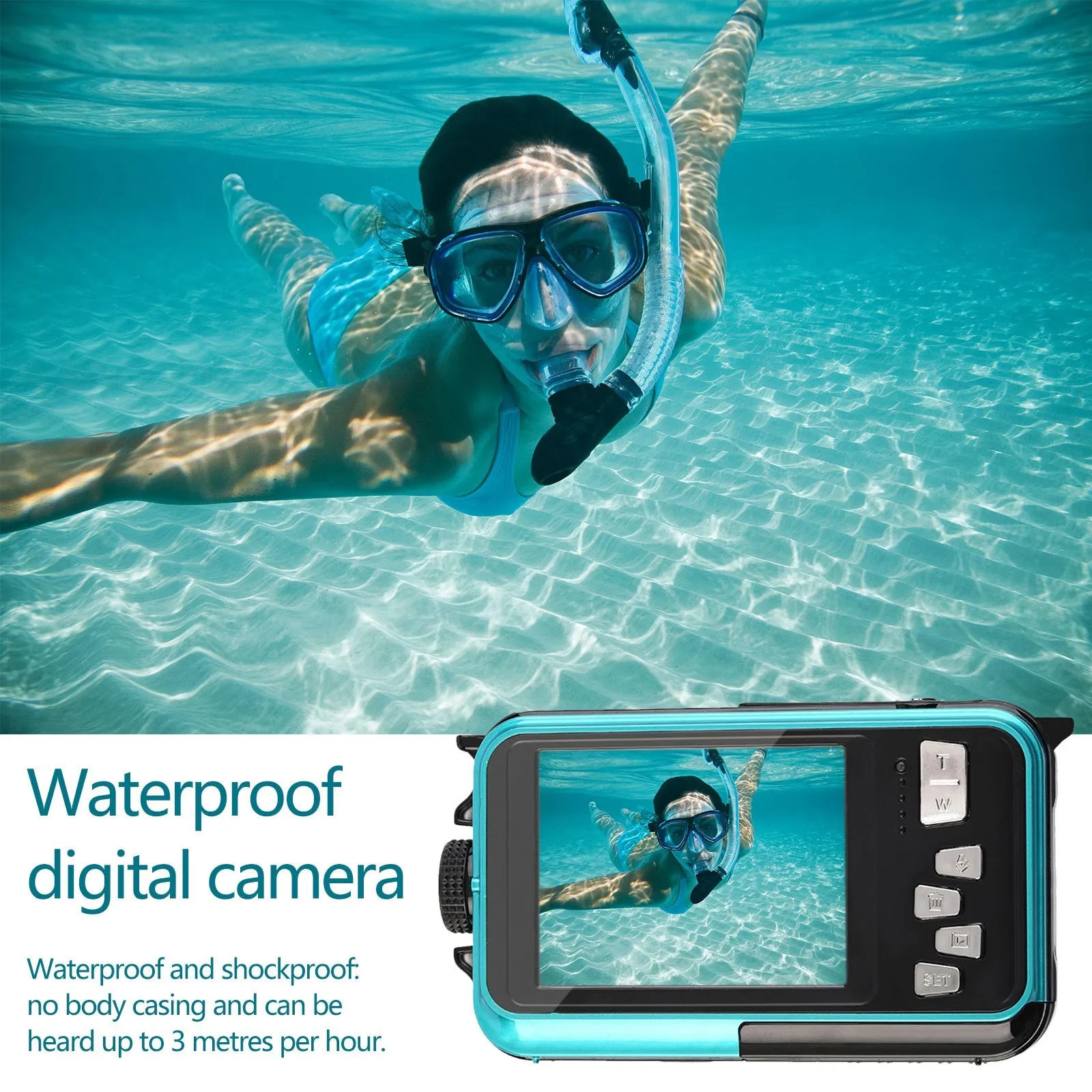 Underwater Camera Dual Screens HD 2.7K 48MP Digital Waterproof Anti-shake Outdoor Video Recorder Camera for Snorkeling Camping enlarge
