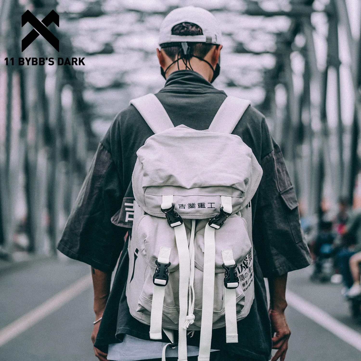 

11 BYBB'S DARK Hip Hop Men's Backpacks Women 2023 Hasp Vintage Ribbon Korean Canvas Streetwear Harajuku Backpacks School Bags
