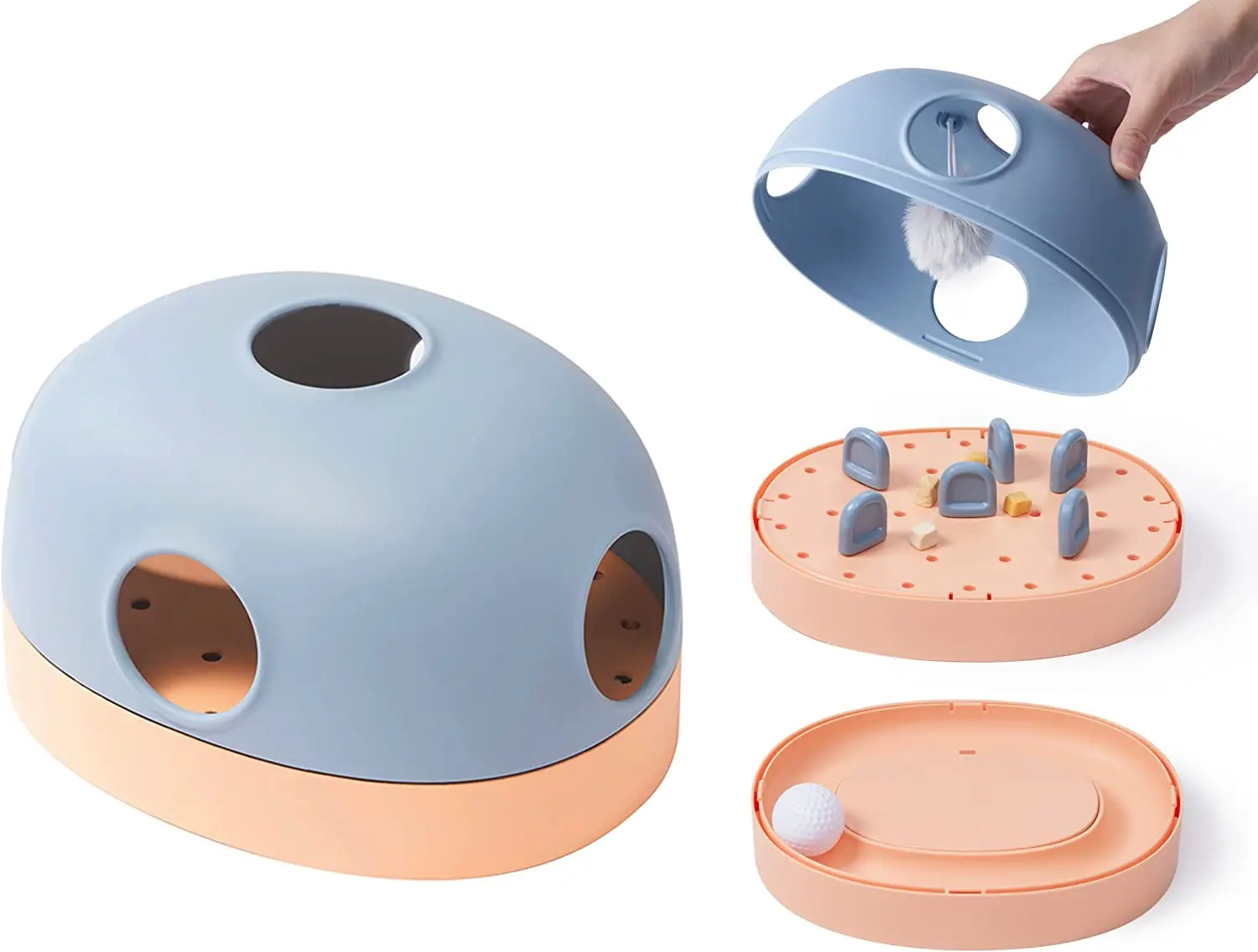 

Cat Toy, Three-in-One Cat Puzzle Treat Toy, Cat Treat Dispenser /Ball Track /Physical Exercise, Cat Entertainment Anti