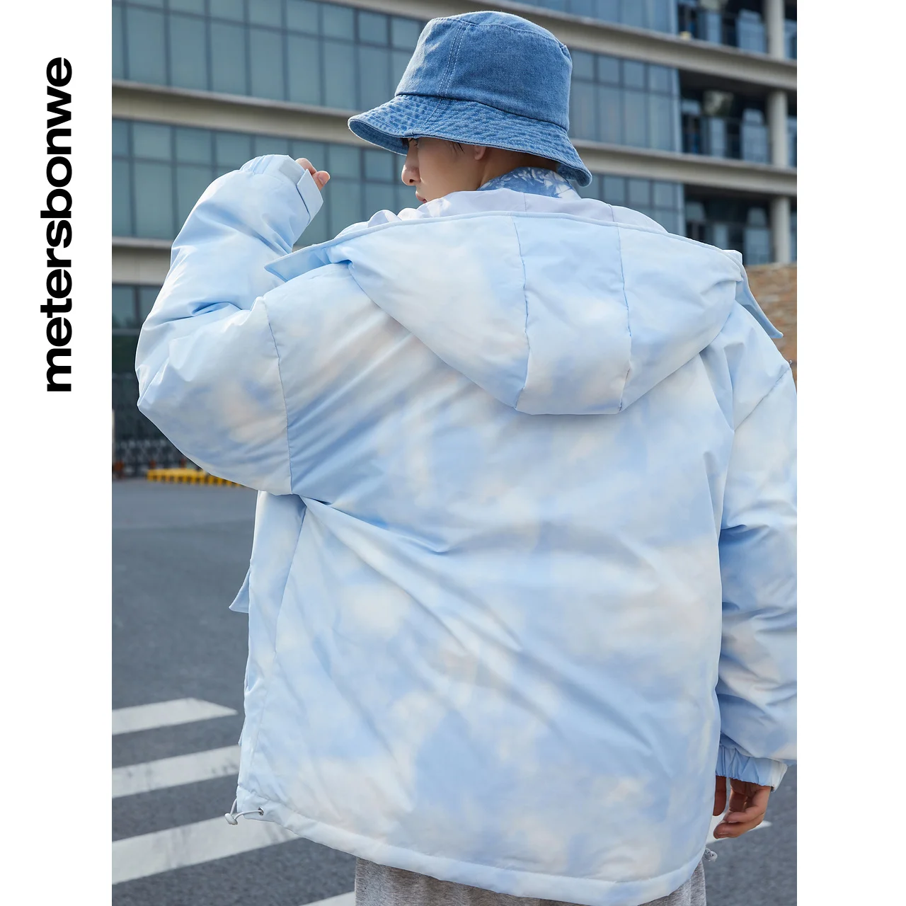 Metersbonwe New Dyed Down Jacket Men Winter Warm Coat Hooded Anti-snow Loose Outerwear Big Pockets Brand Short Down Coat Fashion