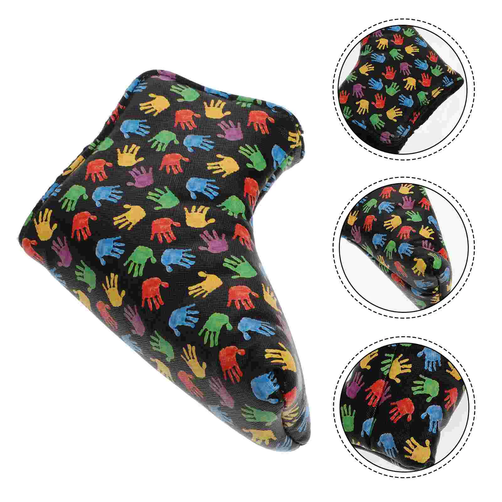

Putter Cover Head Mallet Headcover Protector Club Pu Protectors Iron Hand Print Covers