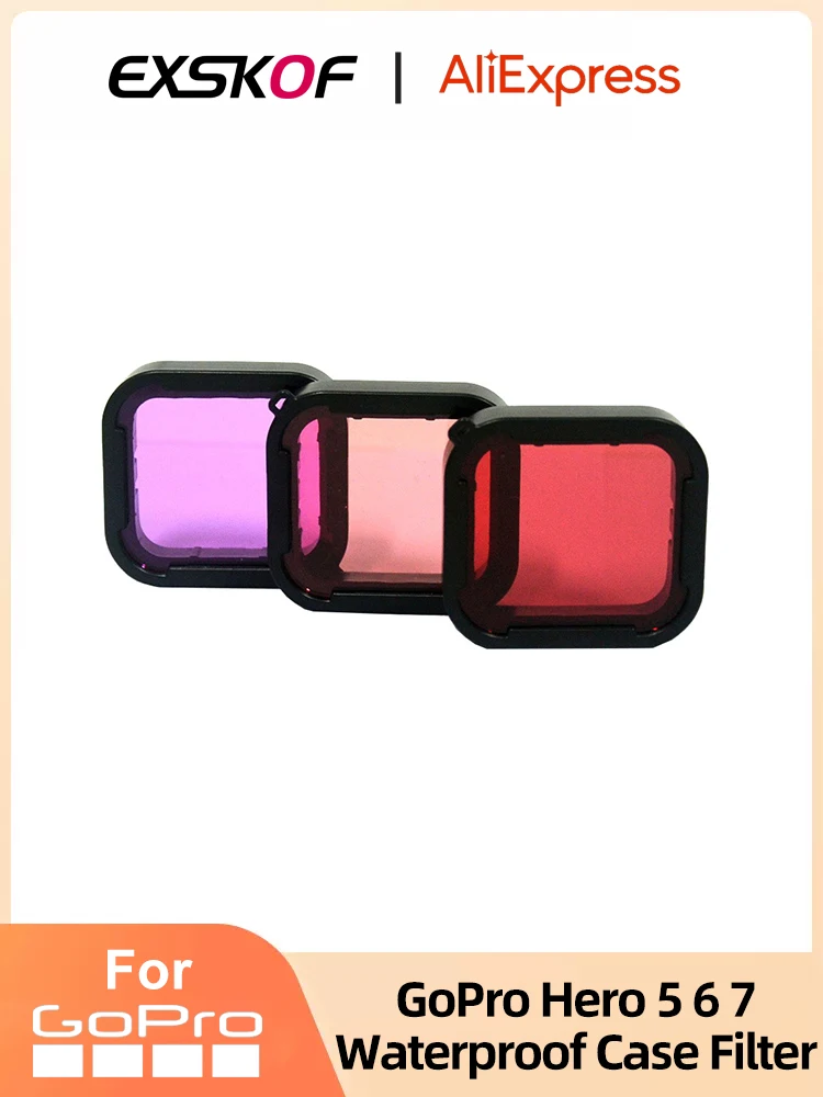 

GoPro Waterproof Housing Filter Diving Filter Red Pink Purple Tricolor Filter For GoPro Hero 7 6 5 GoPro Accessories