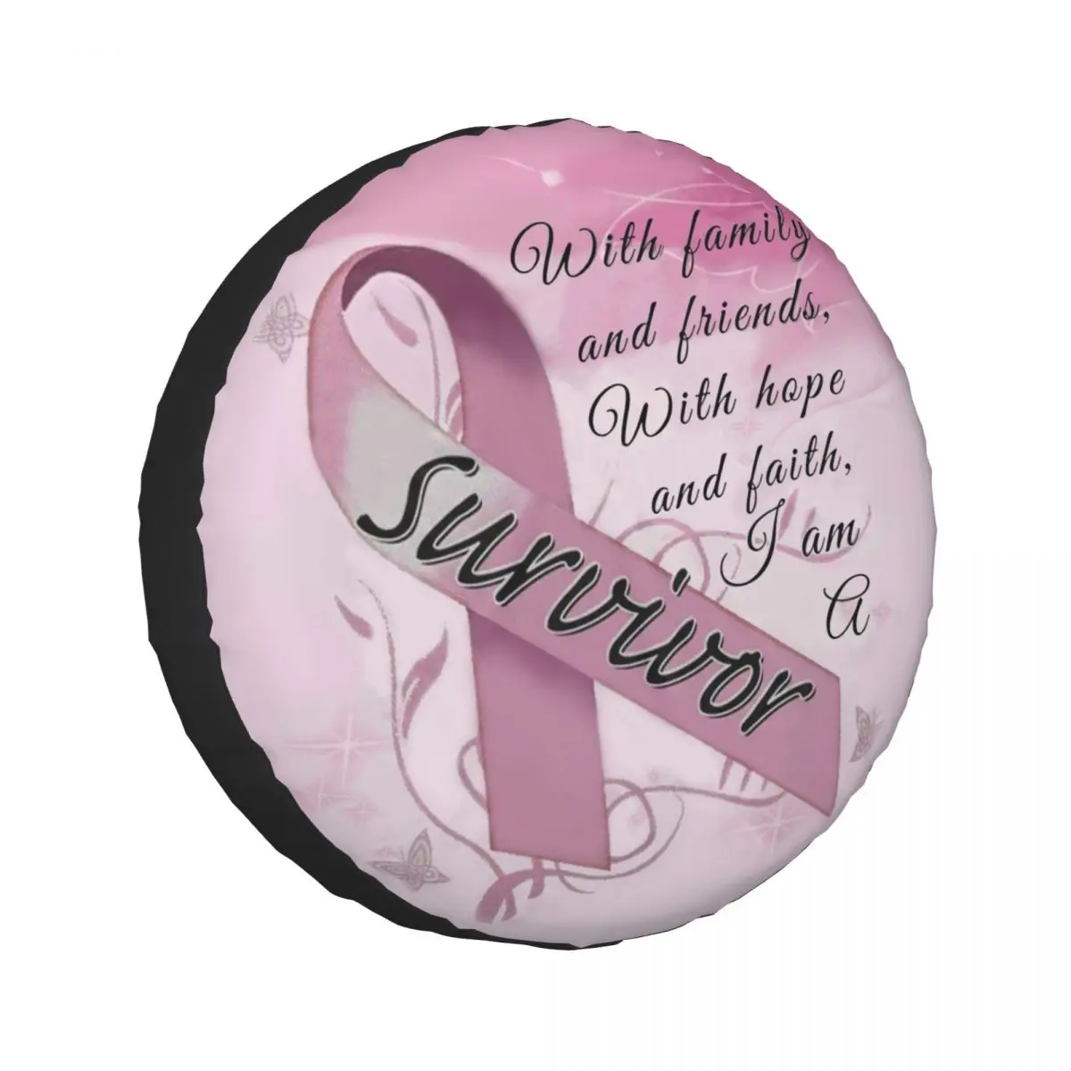 

Breast Cancer Survivor Spare Tire Cover Universal Waterproof Protection Wheel Cover Fit for Jeep Trailer RV SUV Camper Vehicle