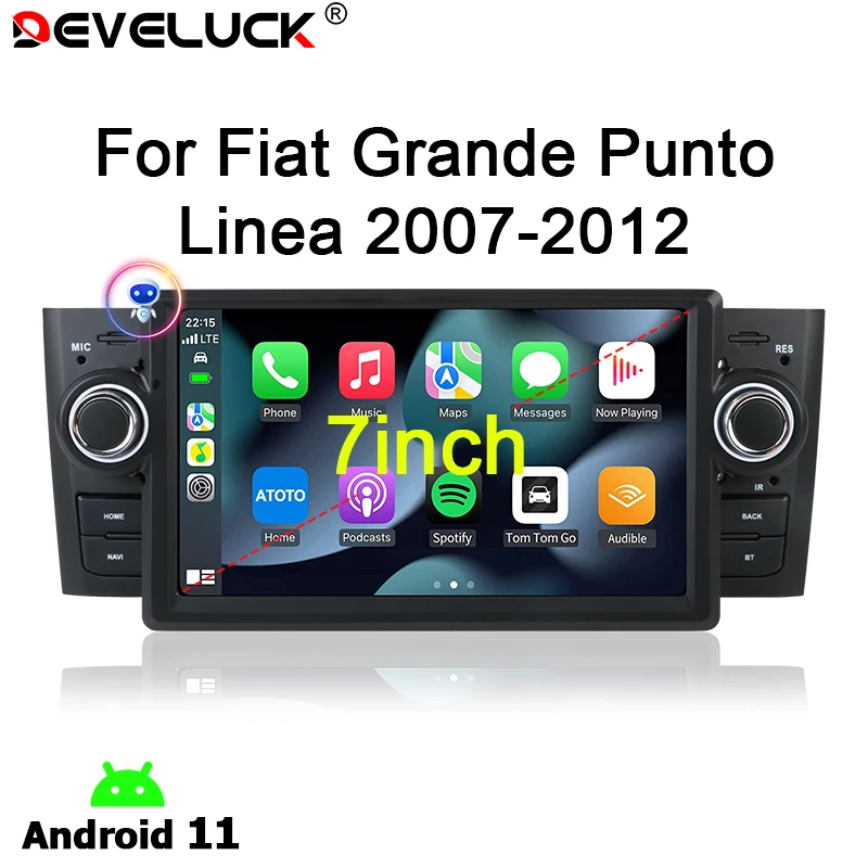 For Fiat Grande Punto Linea 2007 - 2012 Multimedia Player Gps Carplay Auto Audio Navigation Dvd Screen