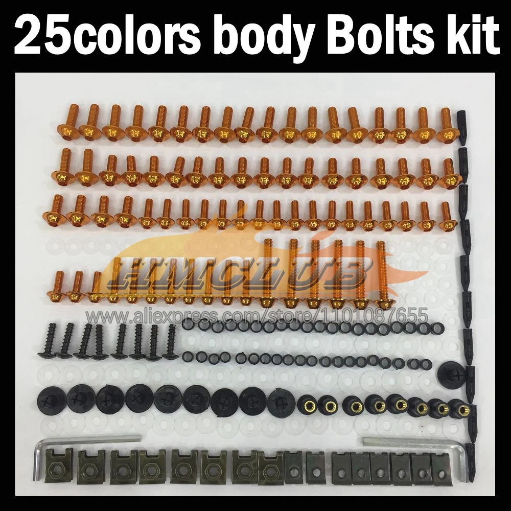 

268ps Full Screws Kit Body bolt For KAWASAKI NINJA ZX-636 ZX636 ZX6R ZX-6R ZX 6R 6 R CC 05 06 2005 2006 Fairing bolts screw NutS