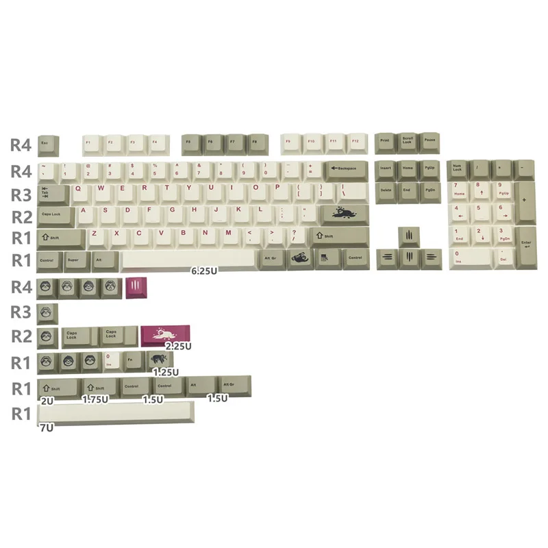 

Колпачки для клавиш GMK с сублимационной печатью в стиле ретро, колпачки для клавиш на заказ PBT, 125 клавиш для механической клавиатуры, колпачки для переключателей MX