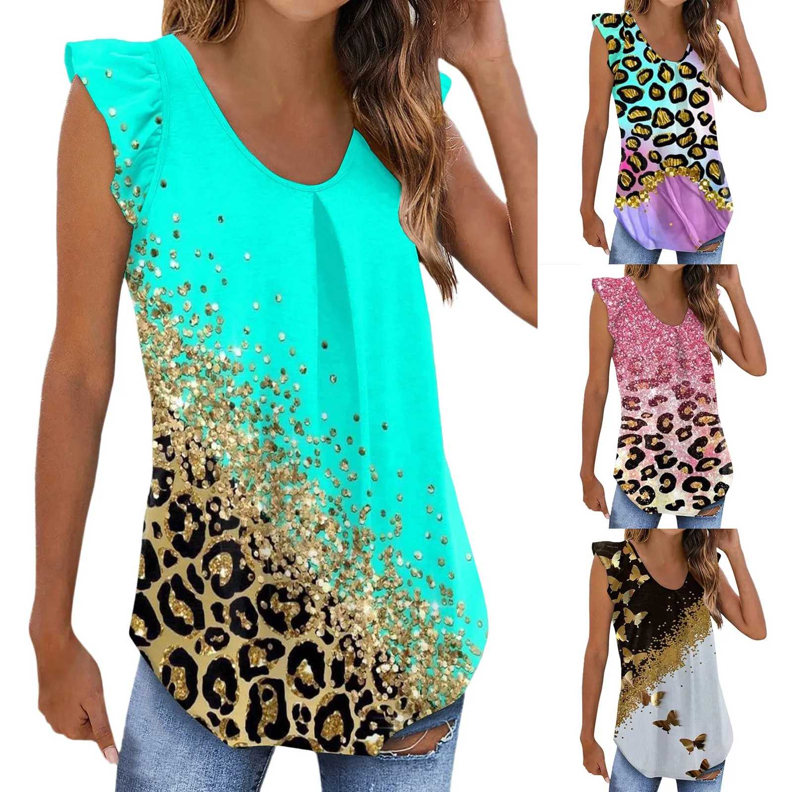 

Womens Long Sleeve Womens Tank Tops Loose Fit Summer Tops Ruffled Sleeveless Shirts Pleated Junior Medium Tops Leggings Tops