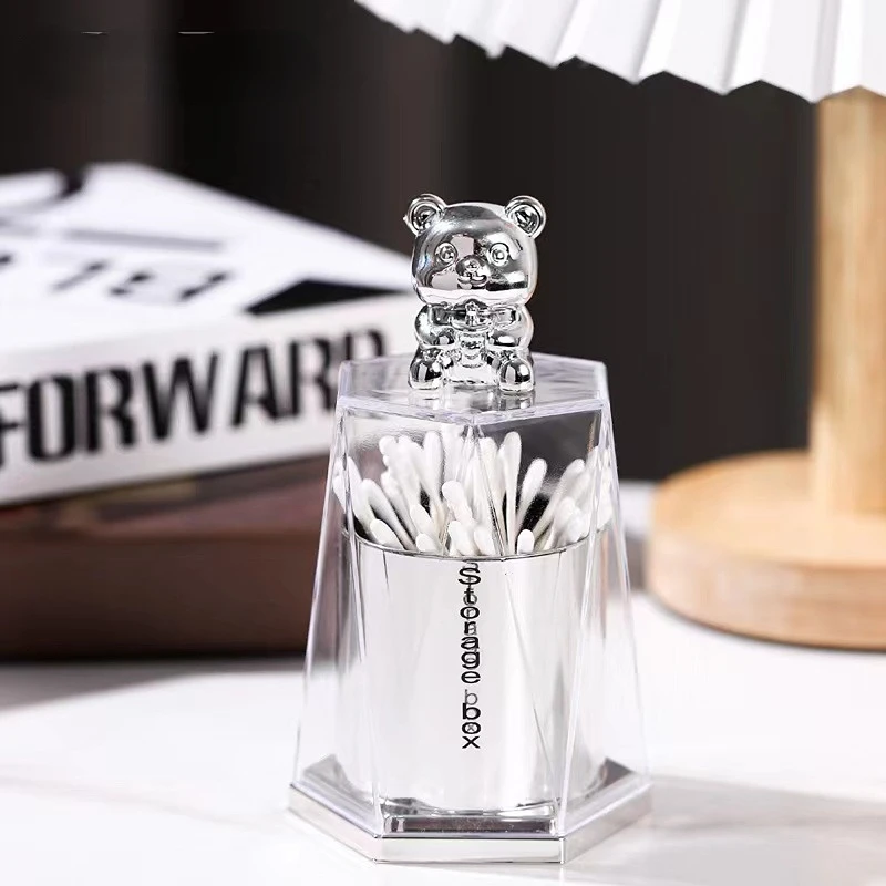 

Cute Little Bear Creative Toothpick Cartridge Toothpick Box Storage Cotton Stick Cartridge Cotton Stick Canister Dental FlossBox