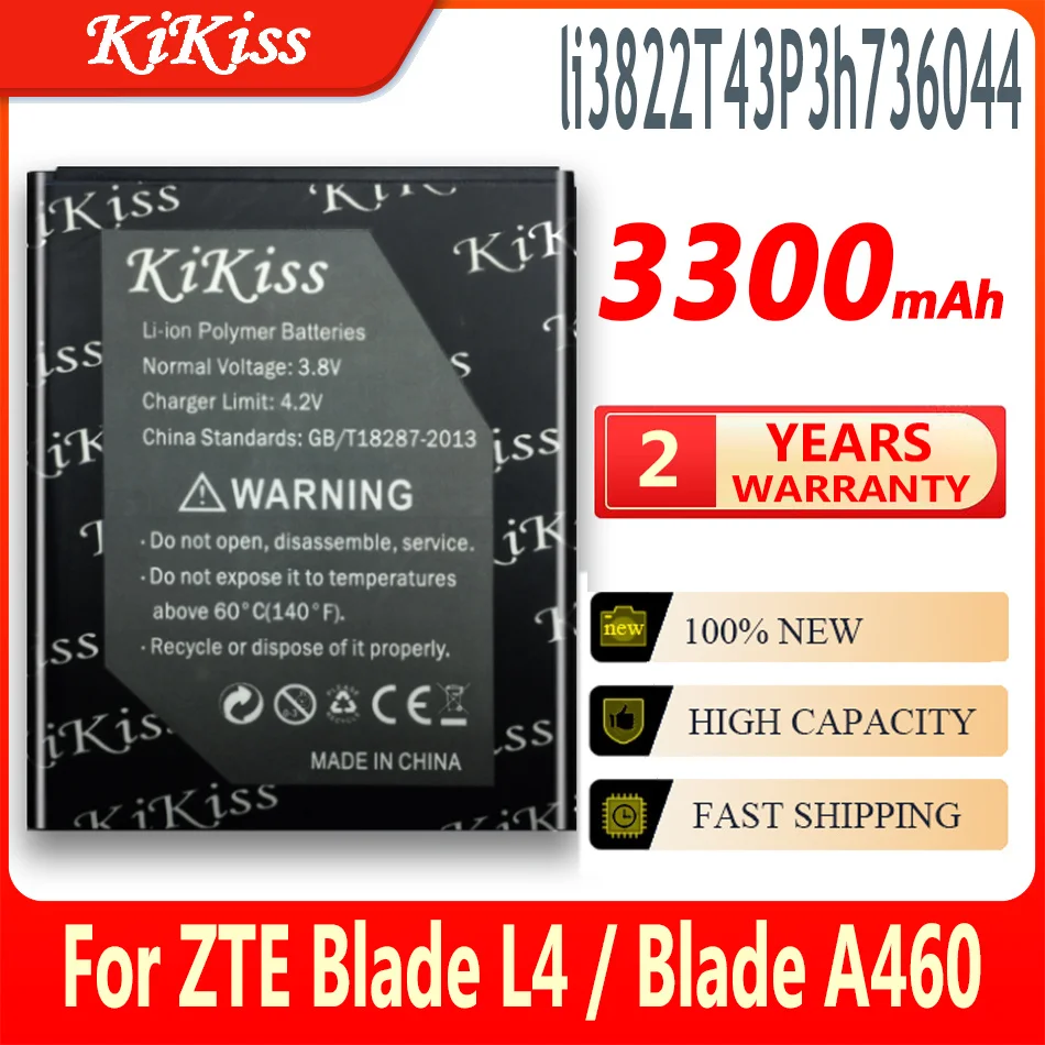 

3300mAh Li3822T43P3h736044 High Capacity Battery for ZTE Blade L4 A460 Mobile Phone