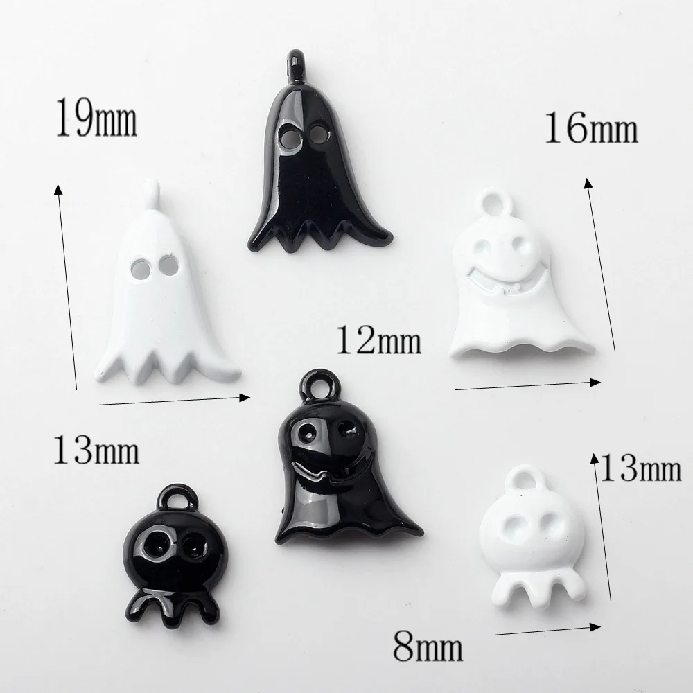 

10PCS Alloy Spray-Painted Devil's Ghost Halloween Drop Oil Creative Hand-Made Pendant DIY Jewelry Necklace Accessories