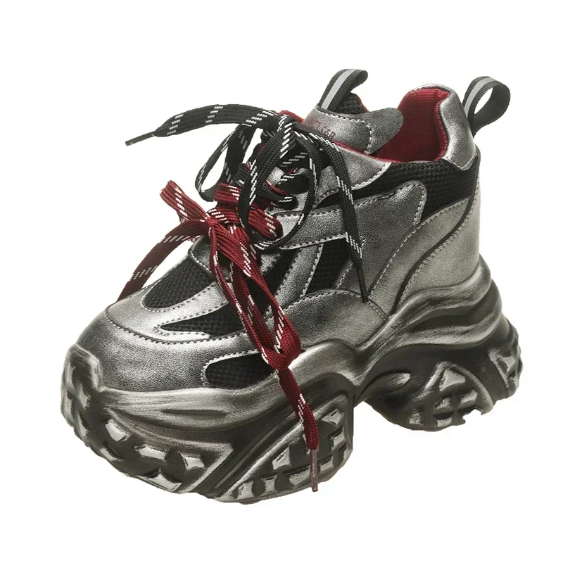 Женские кроссовки на высокой платформе 10 см Повседневная дышащая спортивная