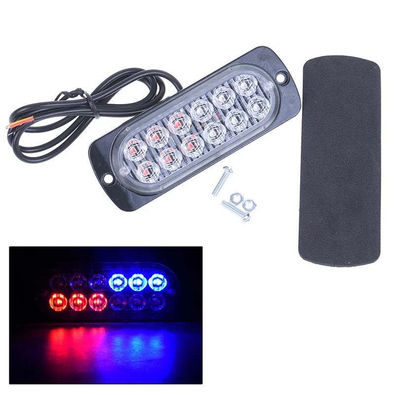 

6pcs New 12 LED Car Strobe Light Emergency Police Warning Lamp 18-flash Model Car Light Goods Red/Blue High Quality