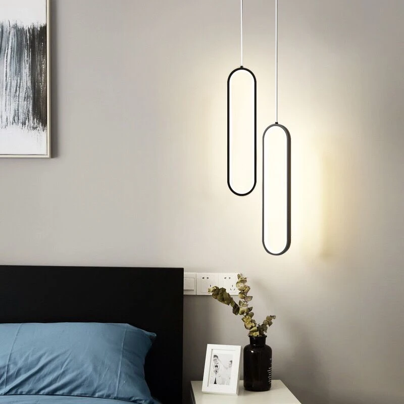Nordic Ring Pipe Pendant Lights Length Adjustable Kitchen Island Dining Room Shop Bar Decoration LED Hanging Lamp