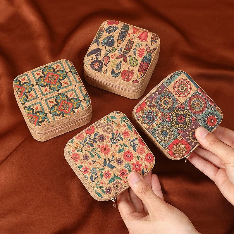 1 шт. винтажная новая портативная дорожная коробка для хранения ювелирных