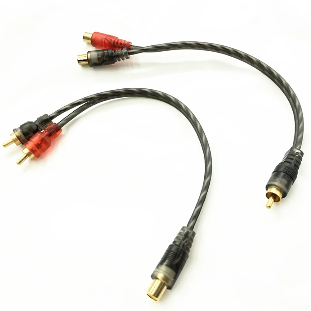 Купи Pure Copper Audio Line Car Audio Wire Signal Lines One Male Two Female or One Female Two Male RCA Power Amplifier Audio Cable за 136 рублей в магазине AliExpress