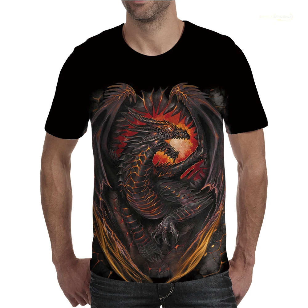

Dragon Print 3D Print Men's T-shirts Summer Casual Round Neck Short Sleeve Tee Shirts Unisex Street Tees Tops