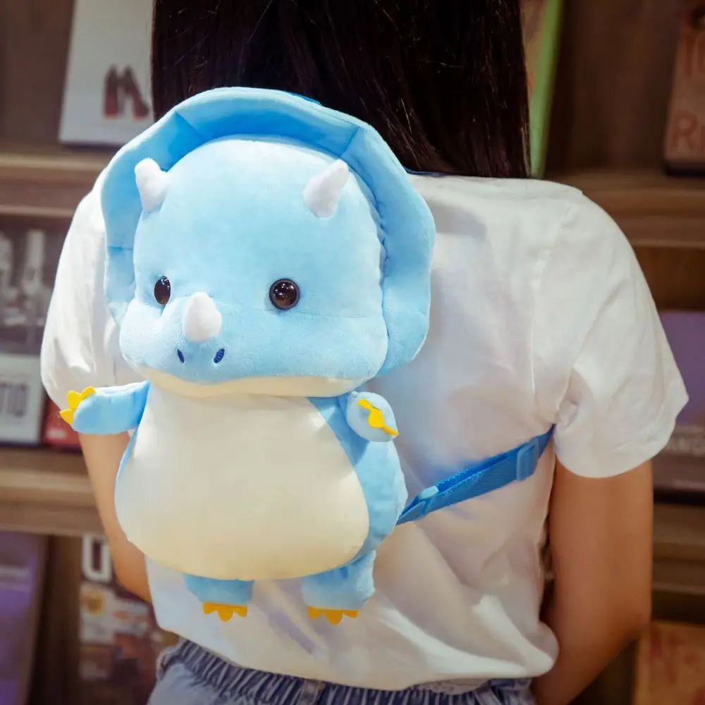 

34cm Cute Soft Animals Toys Triceratops Doll Tyrannosaurus Dinosaur Plush Backpack Kids Bag Boys Girls Schoolbag Children Gift