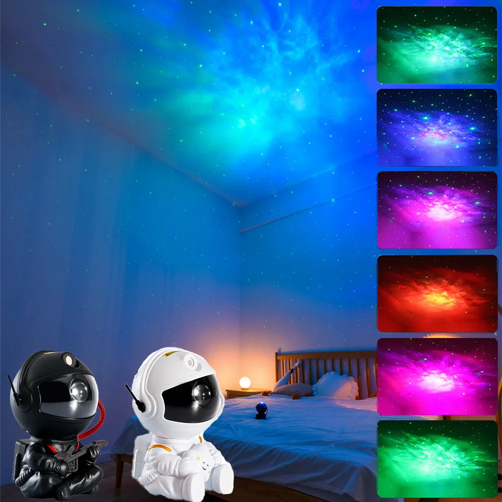 Galaxy Star Projector LED Night Light Starry Sky Astronaut Porjectors Lamp Bedroom Decor Nightlight Luminaire Kids Birthday Gift