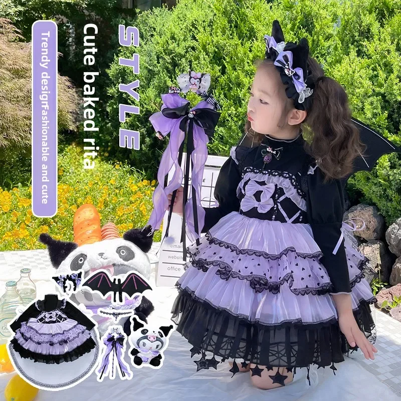 Платье на Рождество и Хэллоуин Sanrio Kuromi детское рождественское многослойное