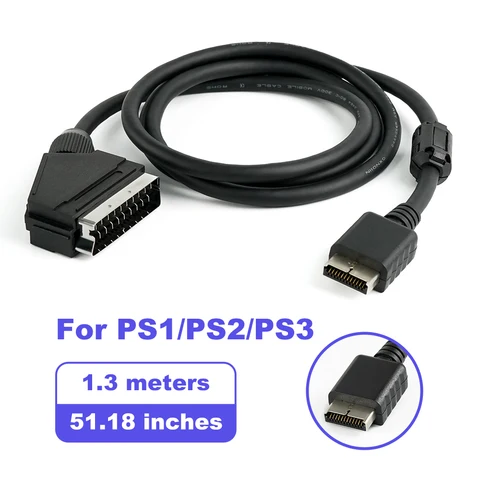 RetroScaler Композитный видеокабель 1,3 м SYNC RGB Scart для Saturn/MD/Xbox/PS1/PS2