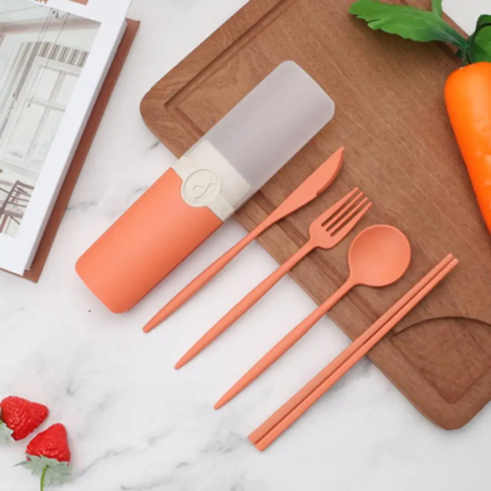 Набор столовых приборов детский отличный экологически чистый набор 4 цвета