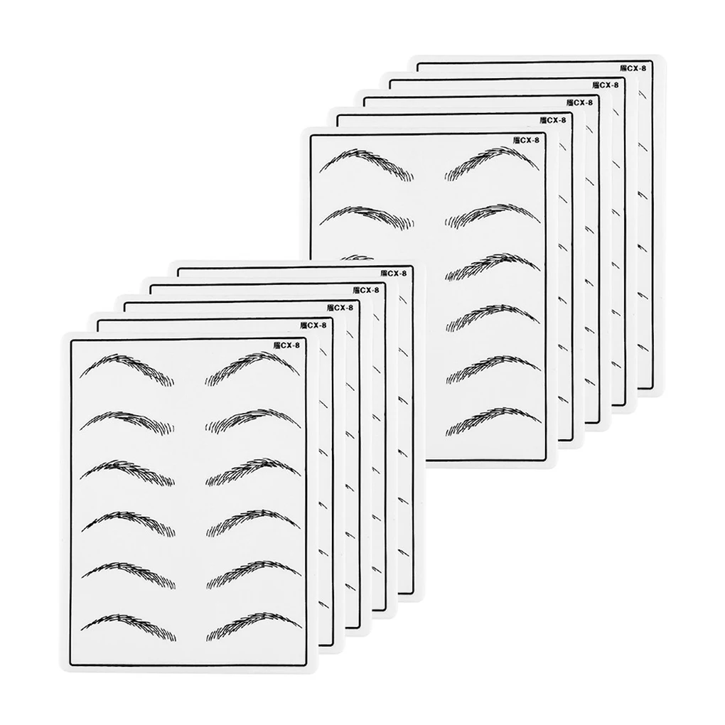 

10Pcs Practice Skin 1mm Permanent Makeup Professional Simulation Eyebrow Training Stencil Artificial Skins Beginners