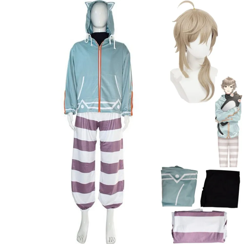 

Anime Virtual YouTuber Vtuber Kanakana Kanae Knkn Cosplay Costume Nijisanji Gamers Vliver Wig Plush Pajamas Man Woman Daily Suit