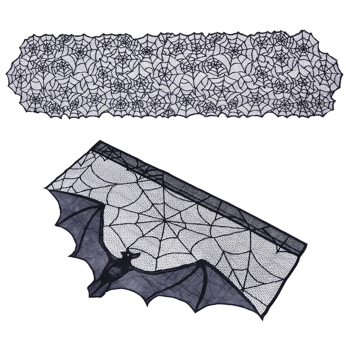 

Party Supplies Set Spider Web Bat Table Flag Stove Curtain Black Lace