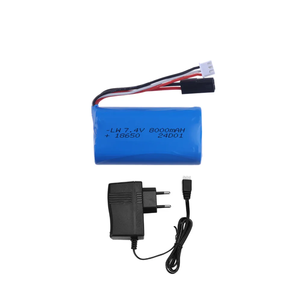 Фото 18650 Lipo аккумулятор 7,4 В 8000 мАч с зарядным устройством для MJX T40 T40C F39 F49 T39 DH 9053 9101 9118 аккумулятор для радиоуправляемого вертолета 2S 7,4 В №5