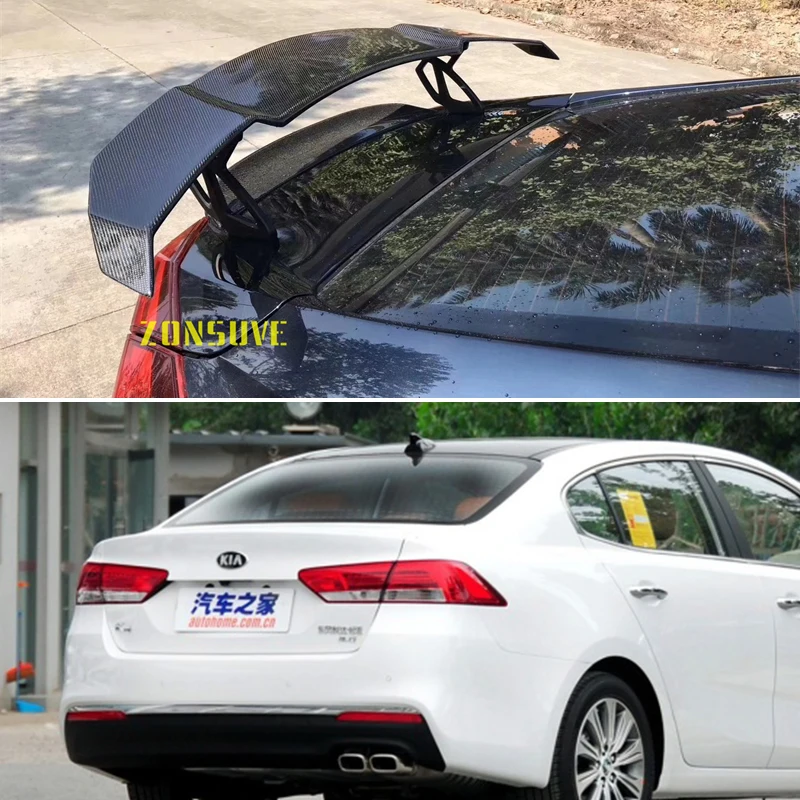 

Используется для 2014-2017 KIA K4 спойлер авто седан заднее крыло Корпус Комплект Аксессуары ABS пластик