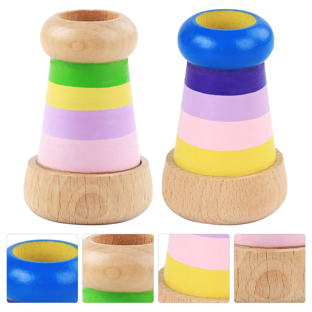 

2pcs Wooden Funny Poly Prisms Kaleidoscope Kaleidoscope Playthings Kaleidoscope Toys