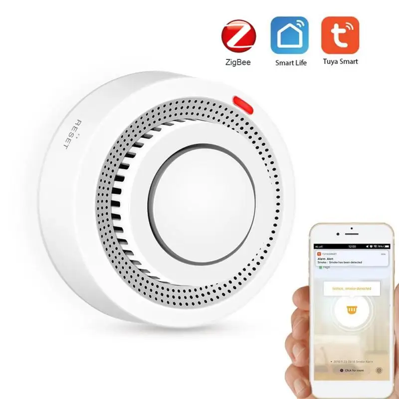 

Tuya Zigbee/WIFI Smart Smoke Detector Fire Alarm Progressive Smart Home Smoke Sensor Works With Alexa Google Assistant Security