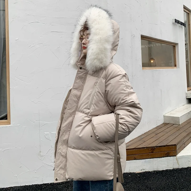 Cotton-padded Jacket Women's Mid-length Winter Loose Padded Padded Jacket Women Thick Bread Jacket Women's Loose Padded Jacket
