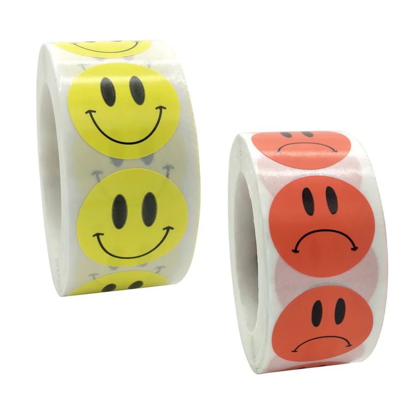 500pcs Smiley Face Sticker for Kids Reward Yellow Dots Labels Happy Smile Label Toys Gift Package |