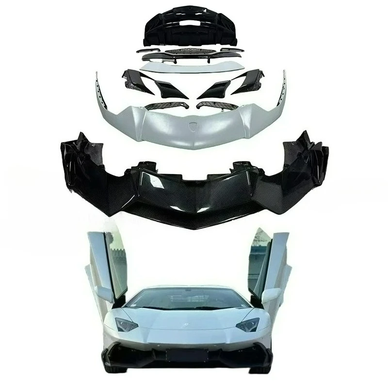 Фото Для Aventado LP700 LP720 LP750 обновленный MSY высококачественный сухой комплект заднего бампера из углеродного волокна №1