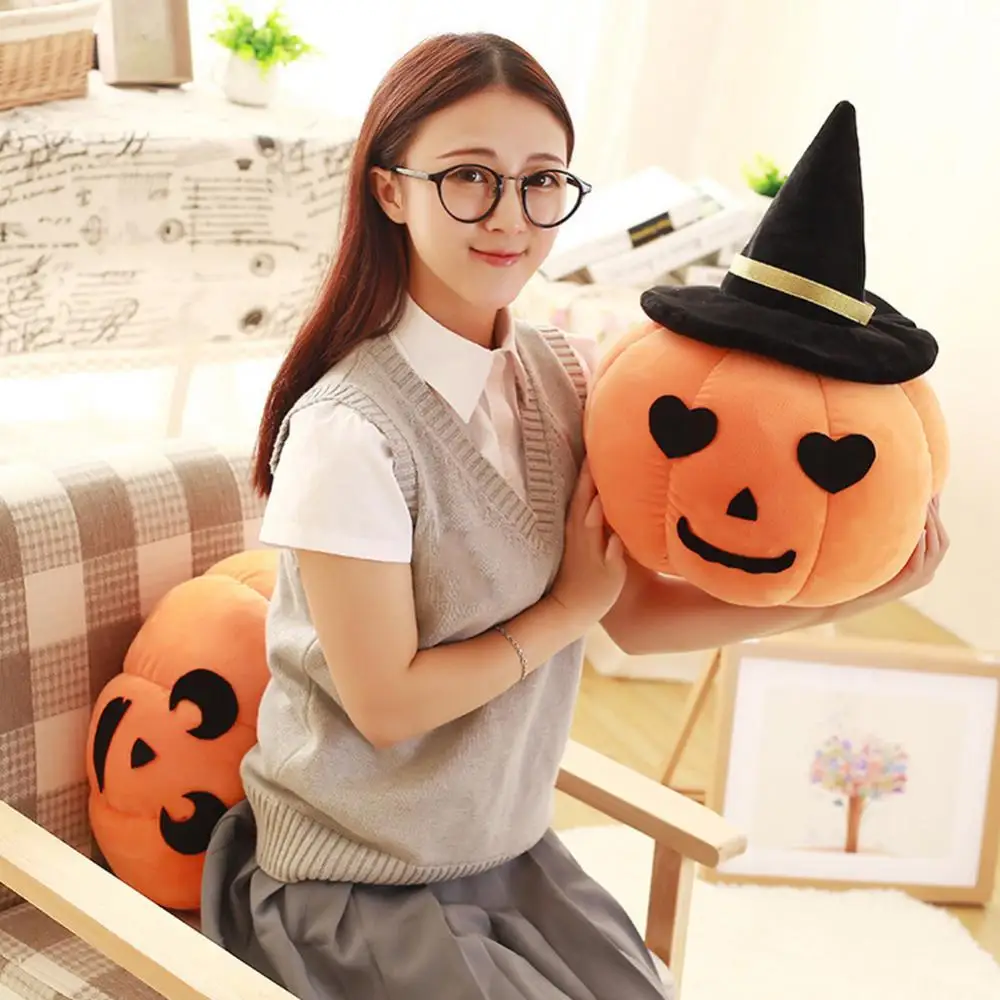 

Plush Toy Stuffed Doll 22/45cm Kawaii Pumpkin with Hat Halloween Children Gift