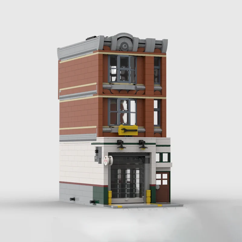 Фото Конструктор Moc Building Blocks Modular Main Street Garage - Модель углового гаража в новом исполнении, технологичный набор для сборки, строительная игрушка №2