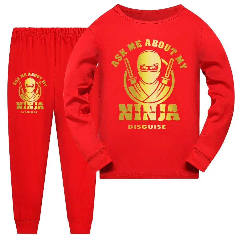 Новые детские пижамные комплекты для мальчиков с героями мультфильмов NINJA KIDZ