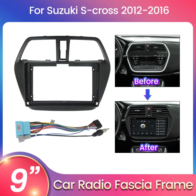 9-дюймовая автомобильная панель 2Din для Suzuki S-cross 2012 2013 2014 2015 2016 переходная пластина