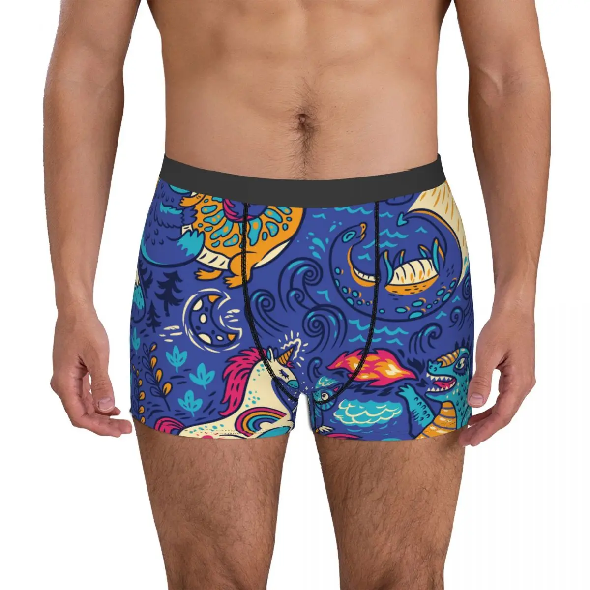 Мужские боксеры сексуальное нижнее белье фантастические животные мультфильмы